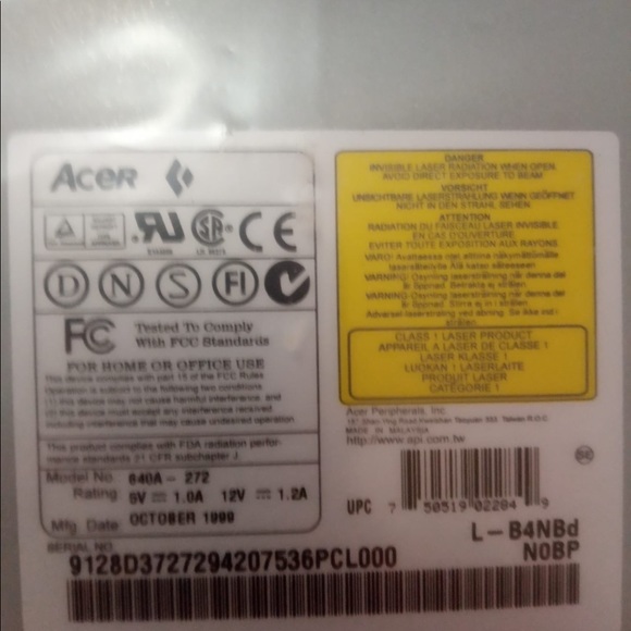 ACER Vintage CD Rom New in Box 40X Max CD 640A - Picture 12 of 12